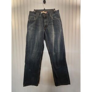 Levi Men's 569 Loose & Straight Distress Blue Jean Size W33x34L Outdoor Casual